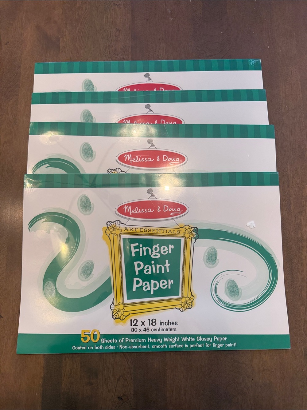 Lot 4 new sealed Melissa & Doug White Finger Paint Paper Pads 12” x 18”